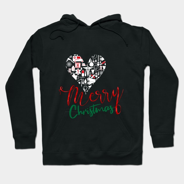 health worker merry christmas Hoodie by Goldewin